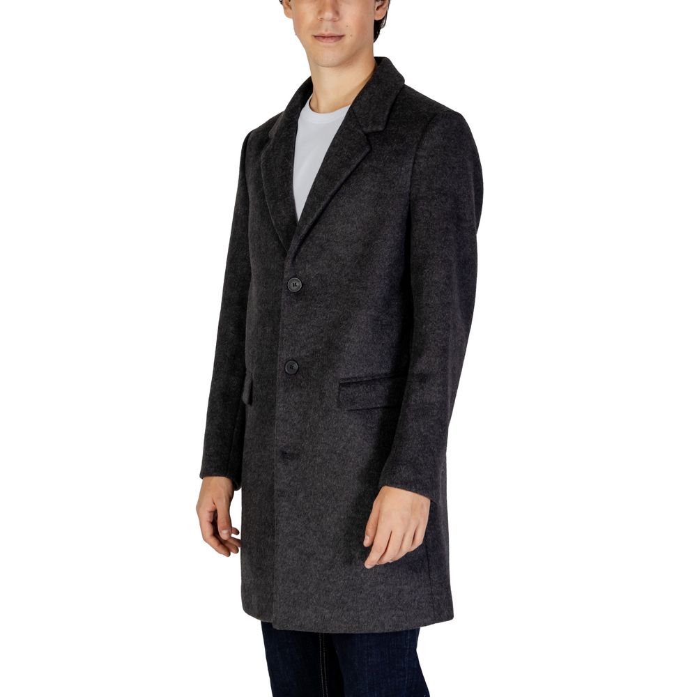 Antony Morato Gray Polyester Coat by Antony Morato