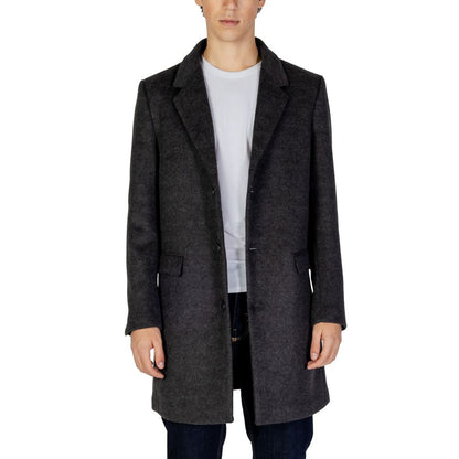 Antony Morato Gray Polyester Coat by Antony Morato