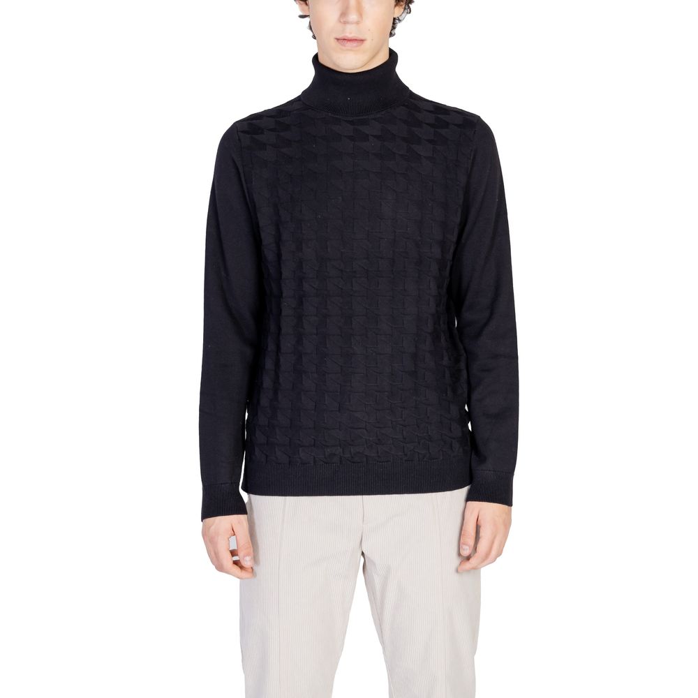 Antony Morato Black Cotton Turtleneck by Antony Morato