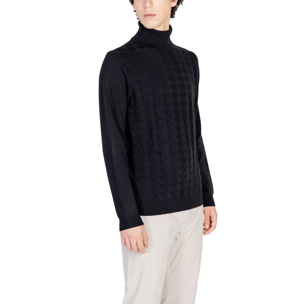 Antony Morato Black Cotton Turtleneck by Antony Morato