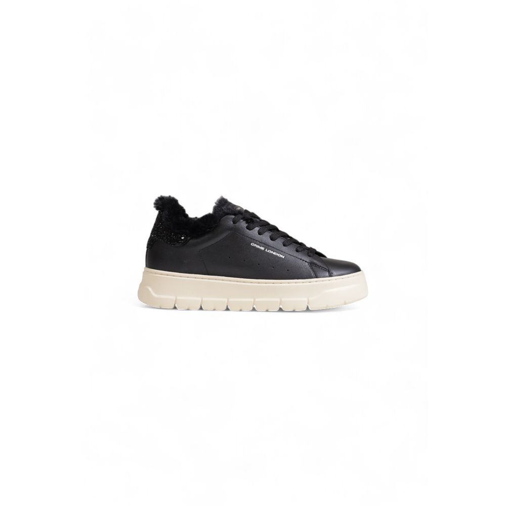 Crime London Black Leather Sneaker by Crime London