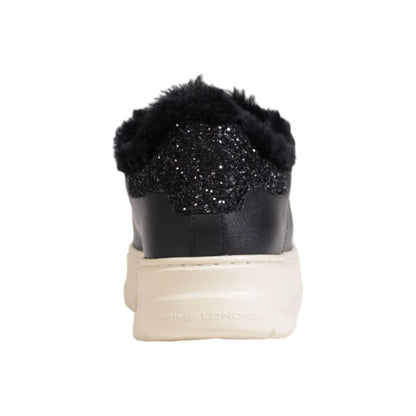 Crime London Black Leather Sneaker by Crime London