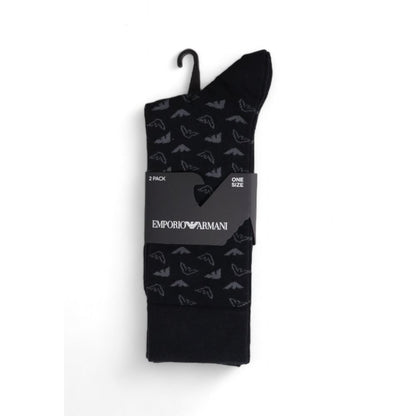 Chaussettes en coton noir Emporio Armani Underwear