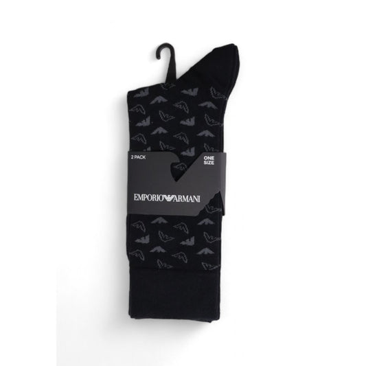 Chaussettes en coton noir Emporio Armani Underwear