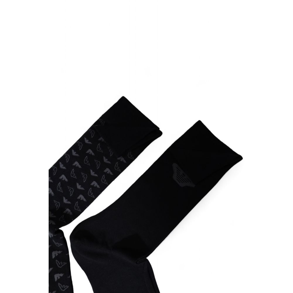 Chaussettes en coton noir Emporio Armani Underwear