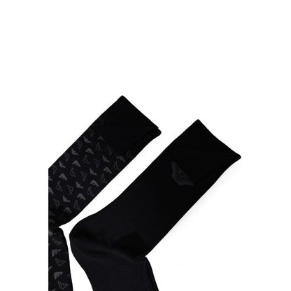 Chaussettes en coton noir Emporio Armani Underwear