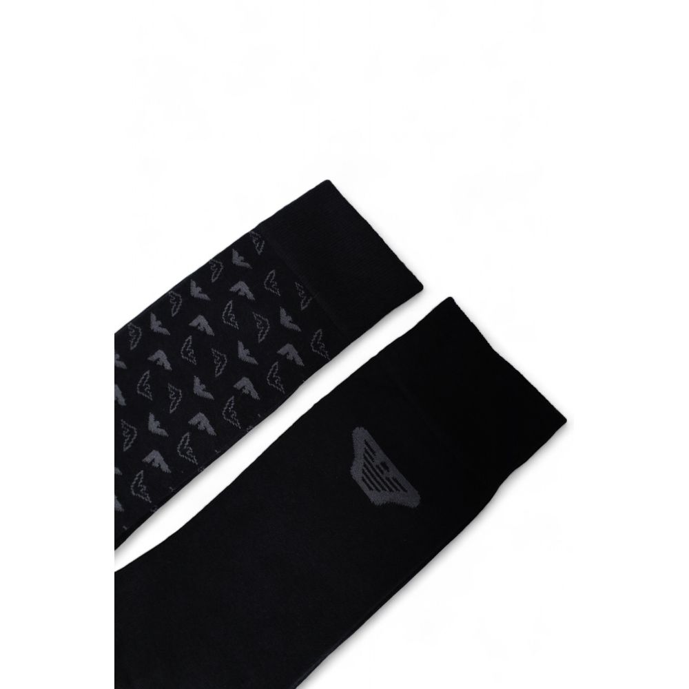 Chaussettes en coton noir Emporio Armani Underwear