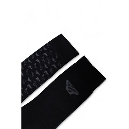 Chaussettes en coton noir Emporio Armani Underwear
