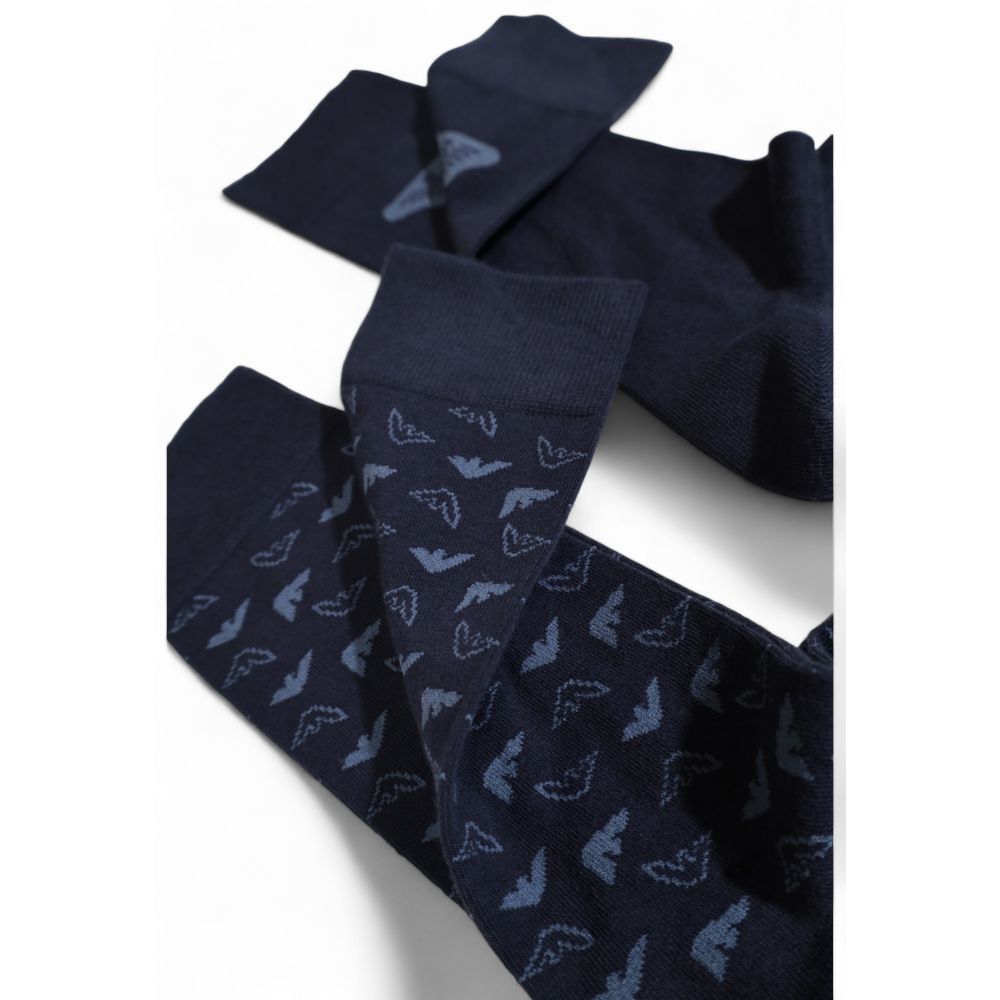 Chaussettes en coton bleu Emporio Armani Underwear