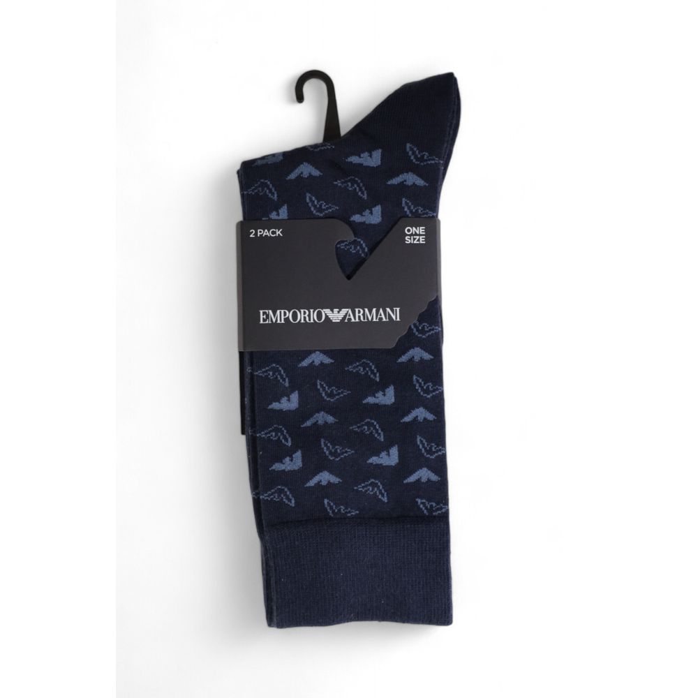 Chaussettes en coton bleu Emporio Armani Underwear