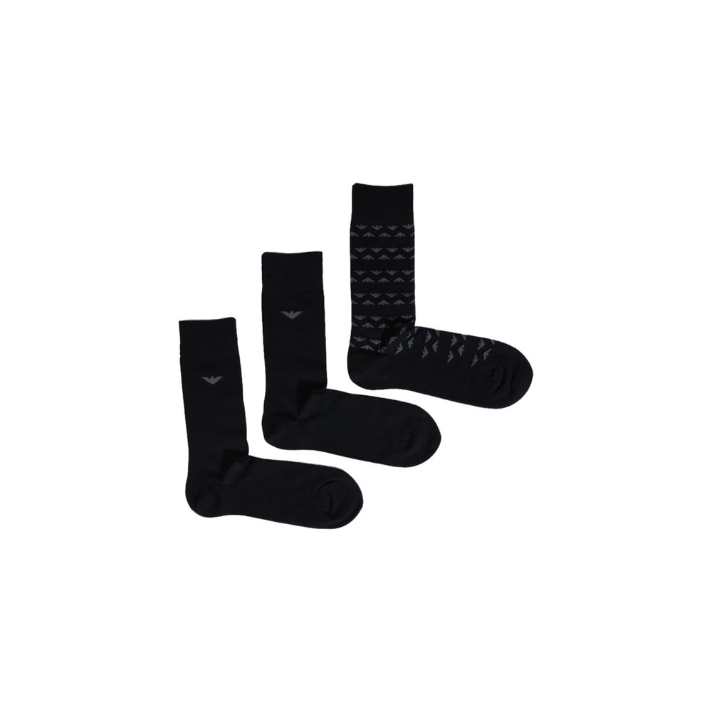 Chaussettes en coton noir Emporio Armani Underwear