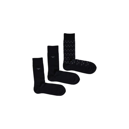 Chaussettes en coton noir Emporio Armani Underwear