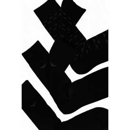 Chaussettes en coton noir Emporio Armani Underwear
