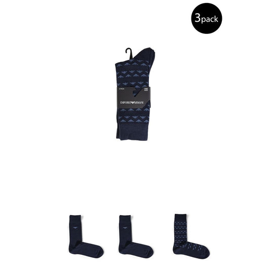 Chaussettes en coton bleu Emporio Armani Underwear