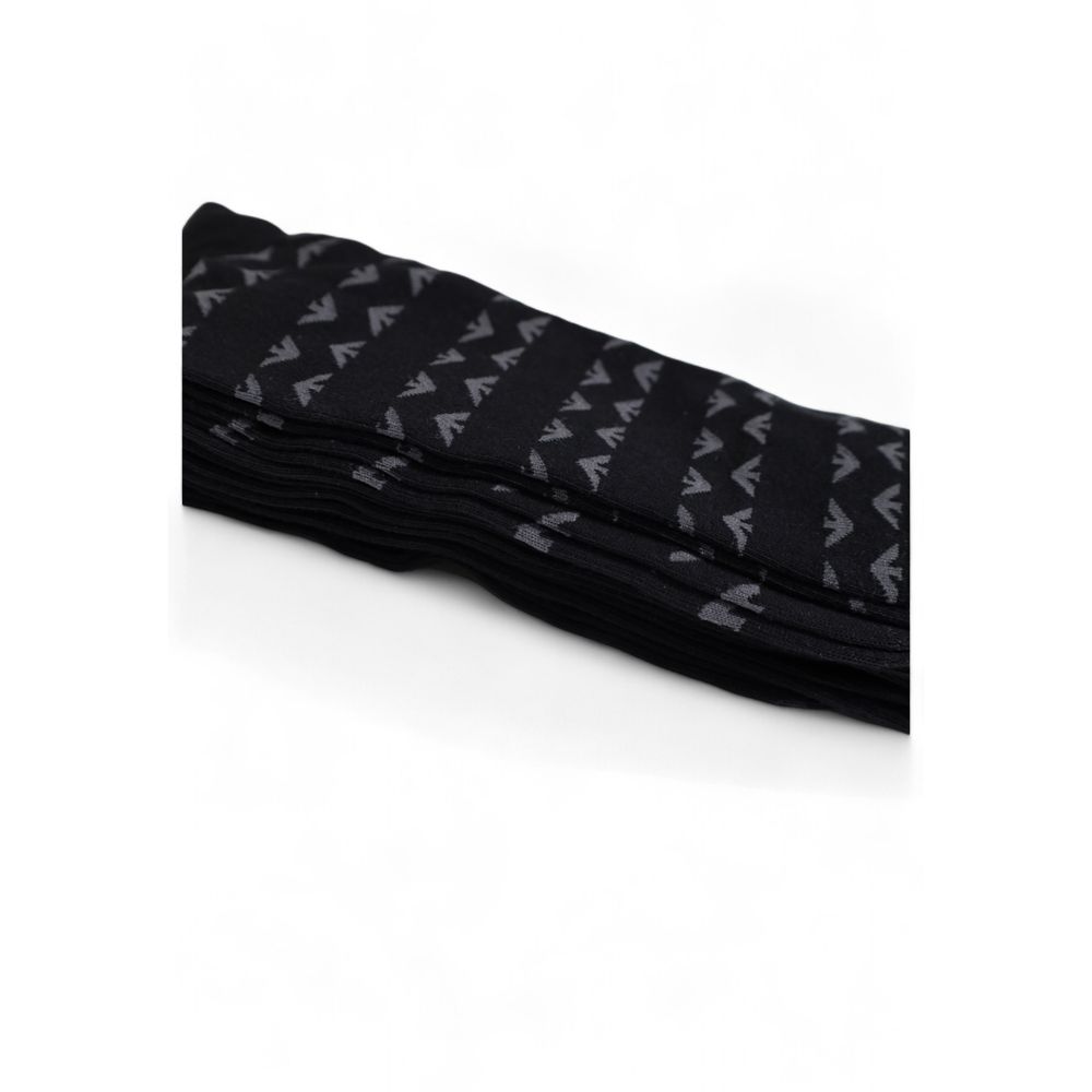 Chaussettes en coton noir Emporio Armani Underwear