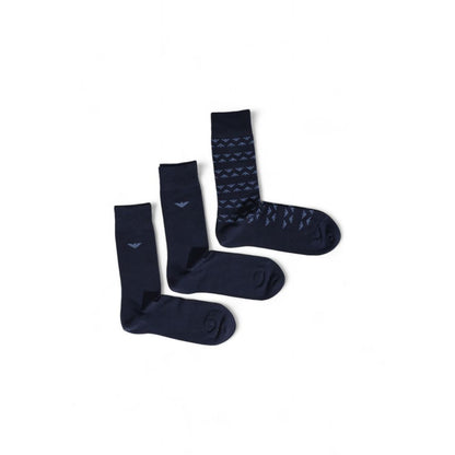 Chaussettes en coton bleu Emporio Armani Underwear