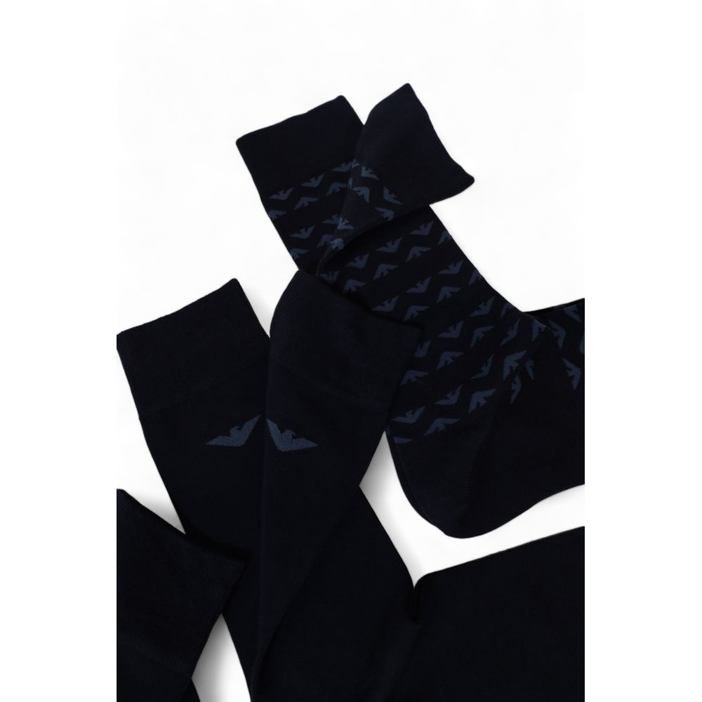 Chaussettes en coton bleu Emporio Armani Underwear