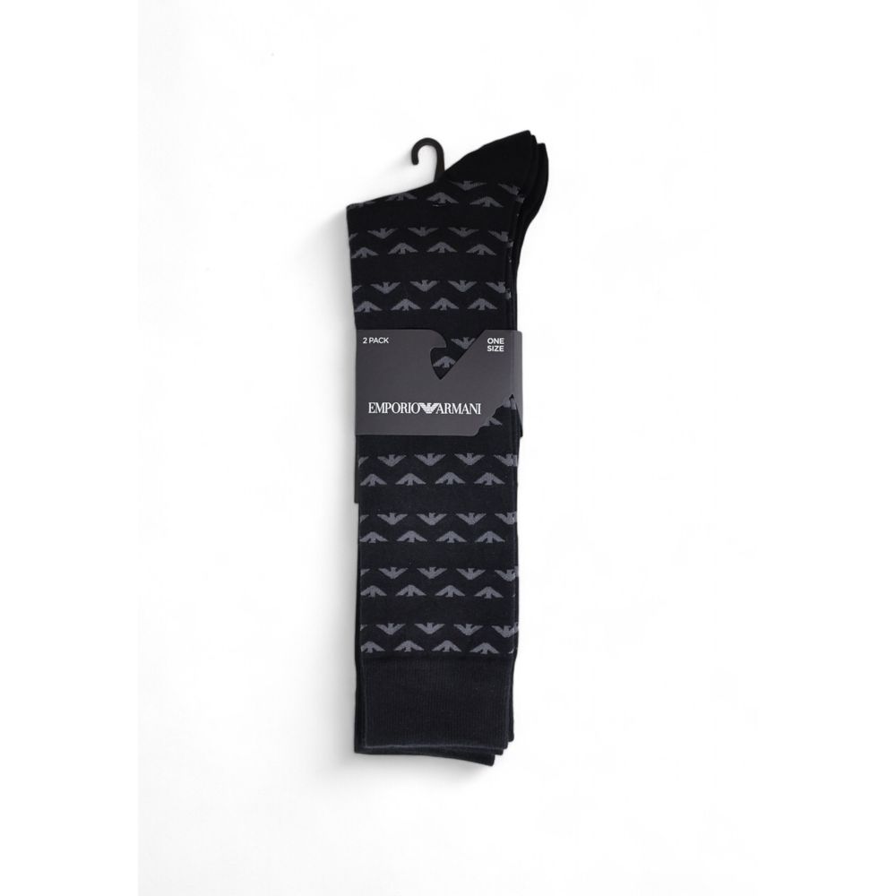 Chaussettes en coton noir Emporio Armani Underwear