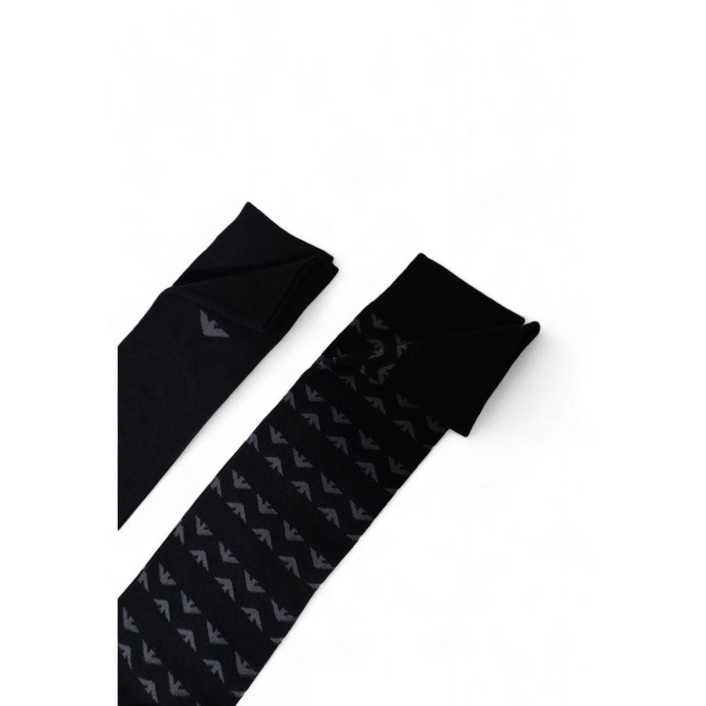 Chaussettes en coton noir Emporio Armani Underwear