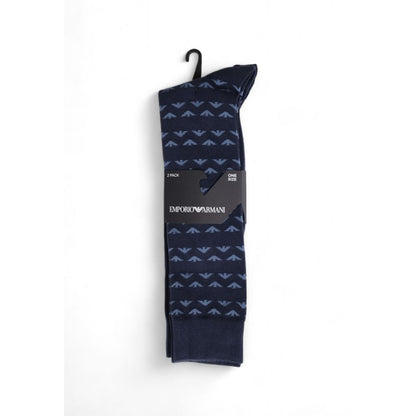 Chaussettes en coton bleu Emporio Armani Underwear