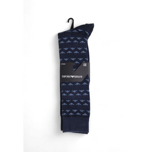 Chaussettes en coton bleu Emporio Armani Underwear