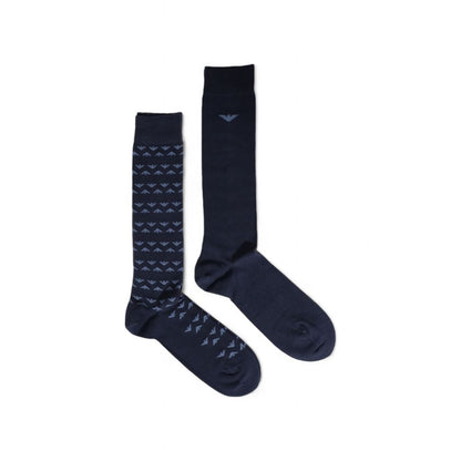 Chaussettes en coton bleu Emporio Armani Underwear