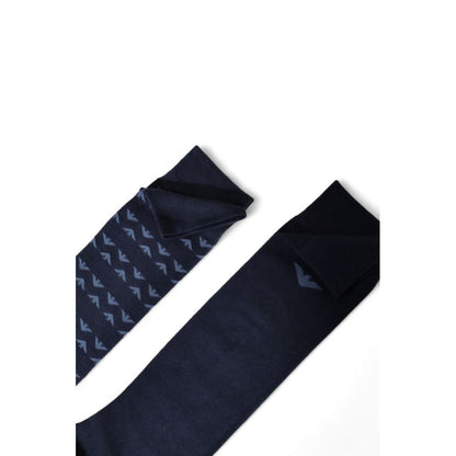 Chaussettes en coton bleu Emporio Armani Underwear