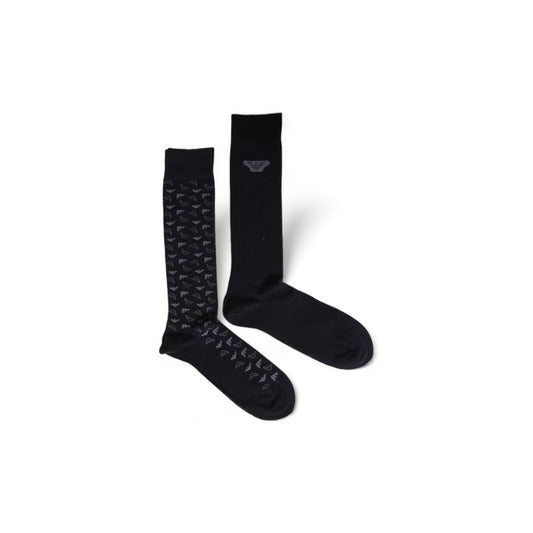 Chaussettes en coton noir Emporio Armani Underwear