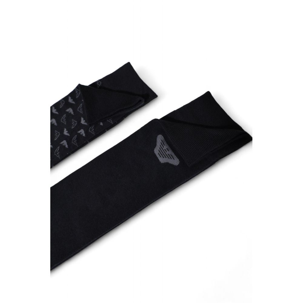 Chaussettes en coton noir Emporio Armani Underwear