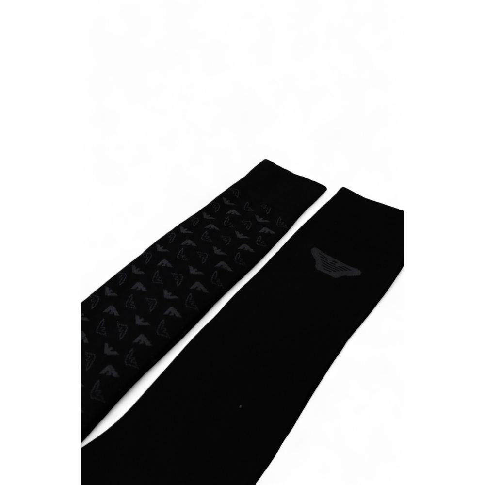 Chaussettes en coton noir Emporio Armani Underwear