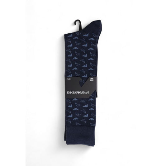 Chaussettes en coton bleu Emporio Armani Underwear