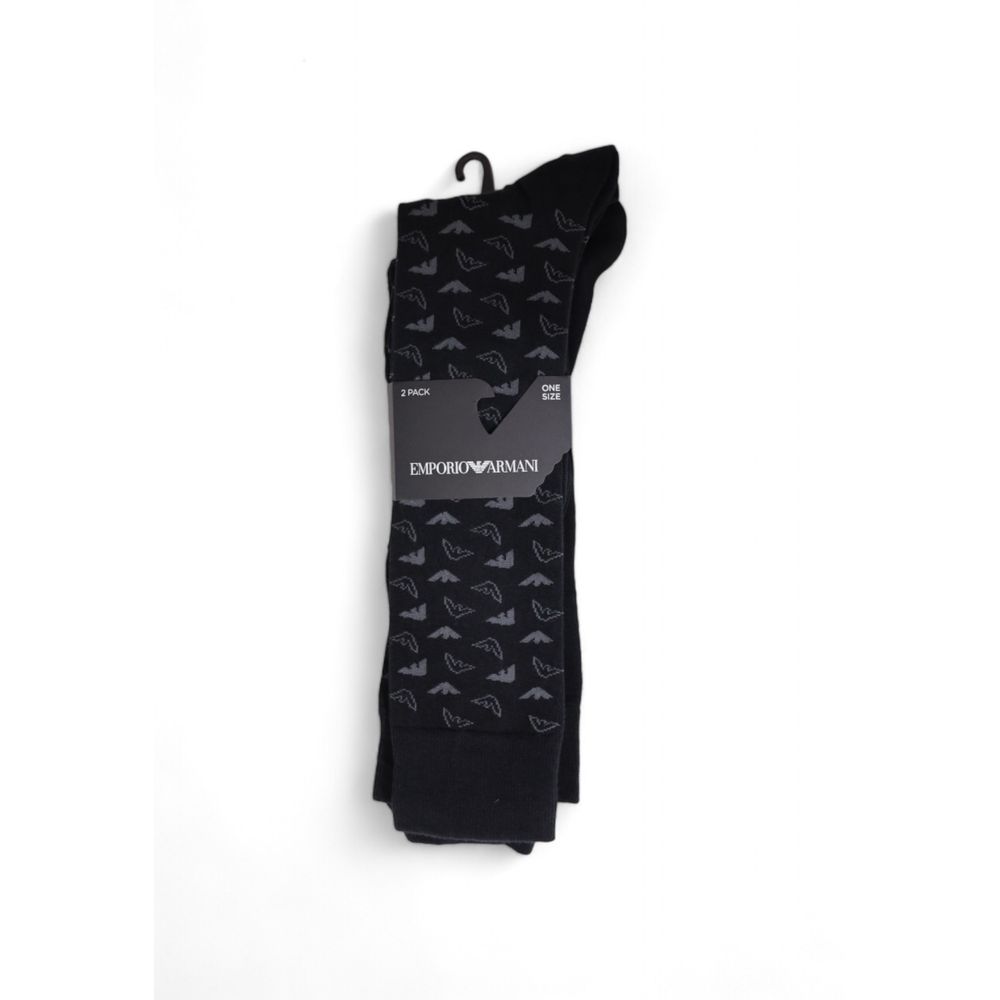 Chaussettes en coton noir Emporio Armani Underwear