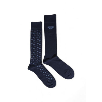 Chaussettes en coton bleu Emporio Armani Underwear