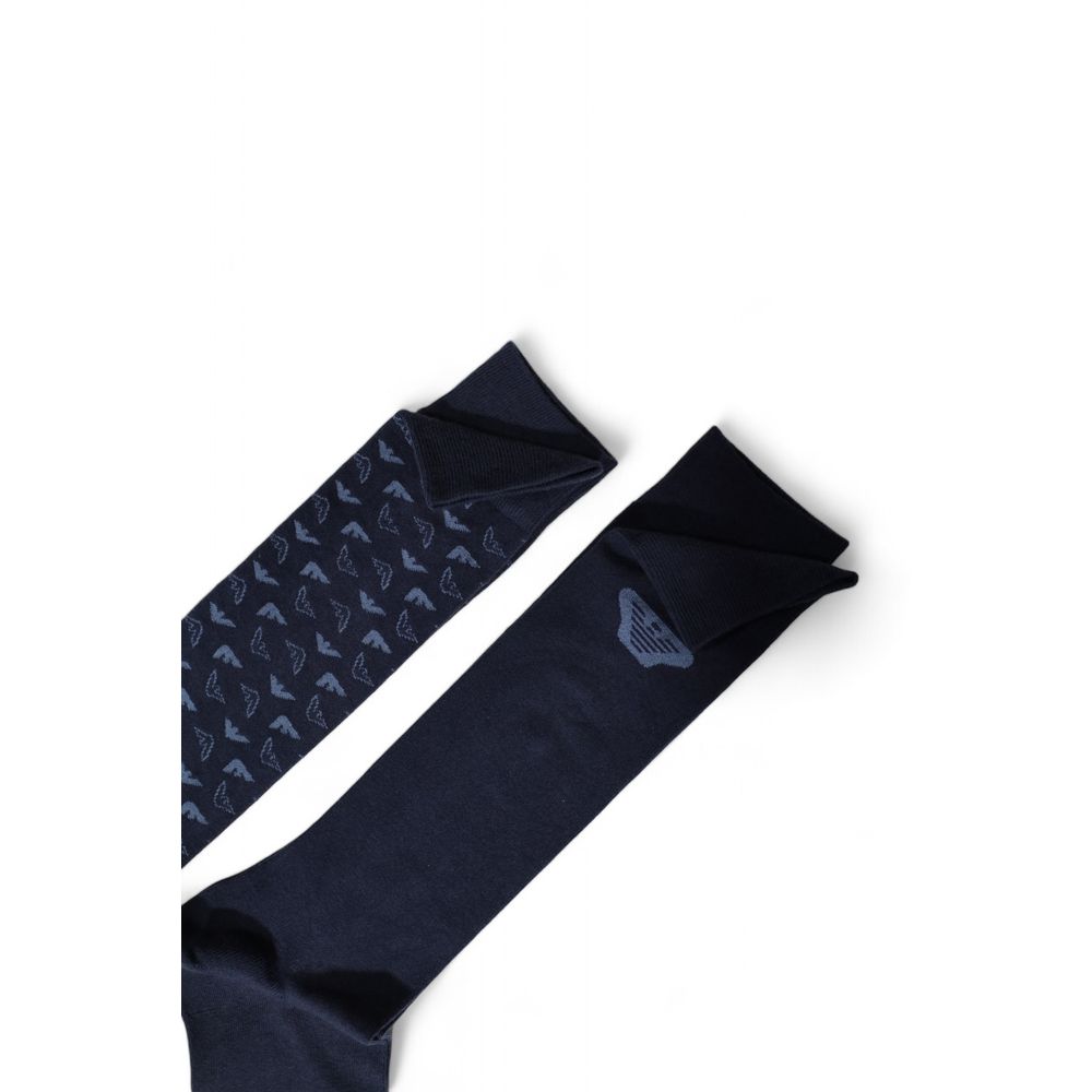 Chaussettes en coton bleu Emporio Armani Underwear