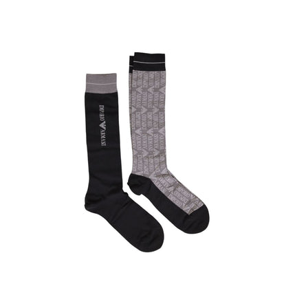 Chaussettes en coton noir Emporio Armani Underwear