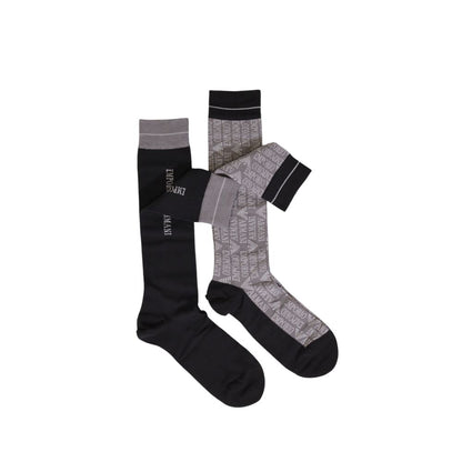 Chaussettes en coton noir Emporio Armani Underwear