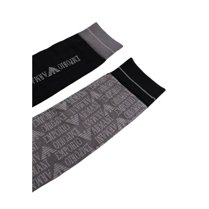 Chaussettes en coton noir Emporio Armani Underwear