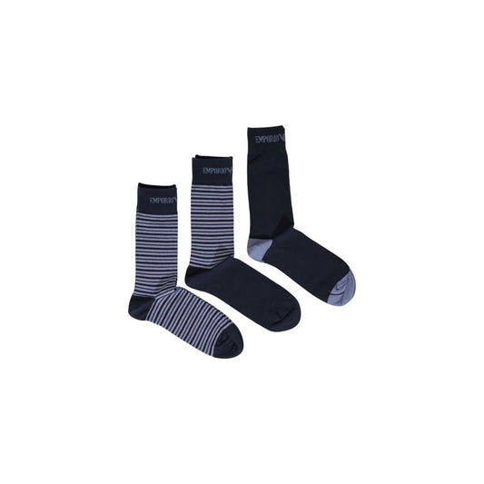 Chaussettes en coton bleu Emporio Armani Underwear