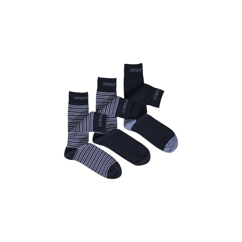 Chaussettes en coton bleu Emporio Armani Underwear