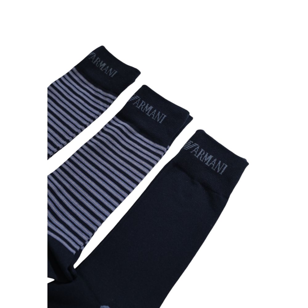 Chaussettes en coton bleu Emporio Armani Underwear