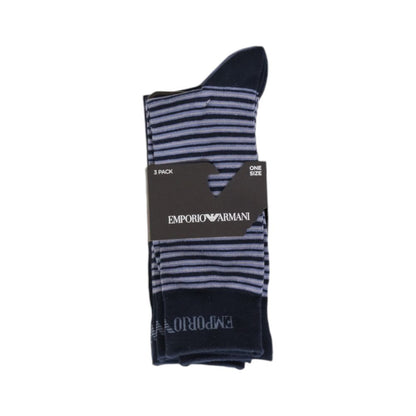 Chaussettes en coton bleu Emporio Armani Underwear