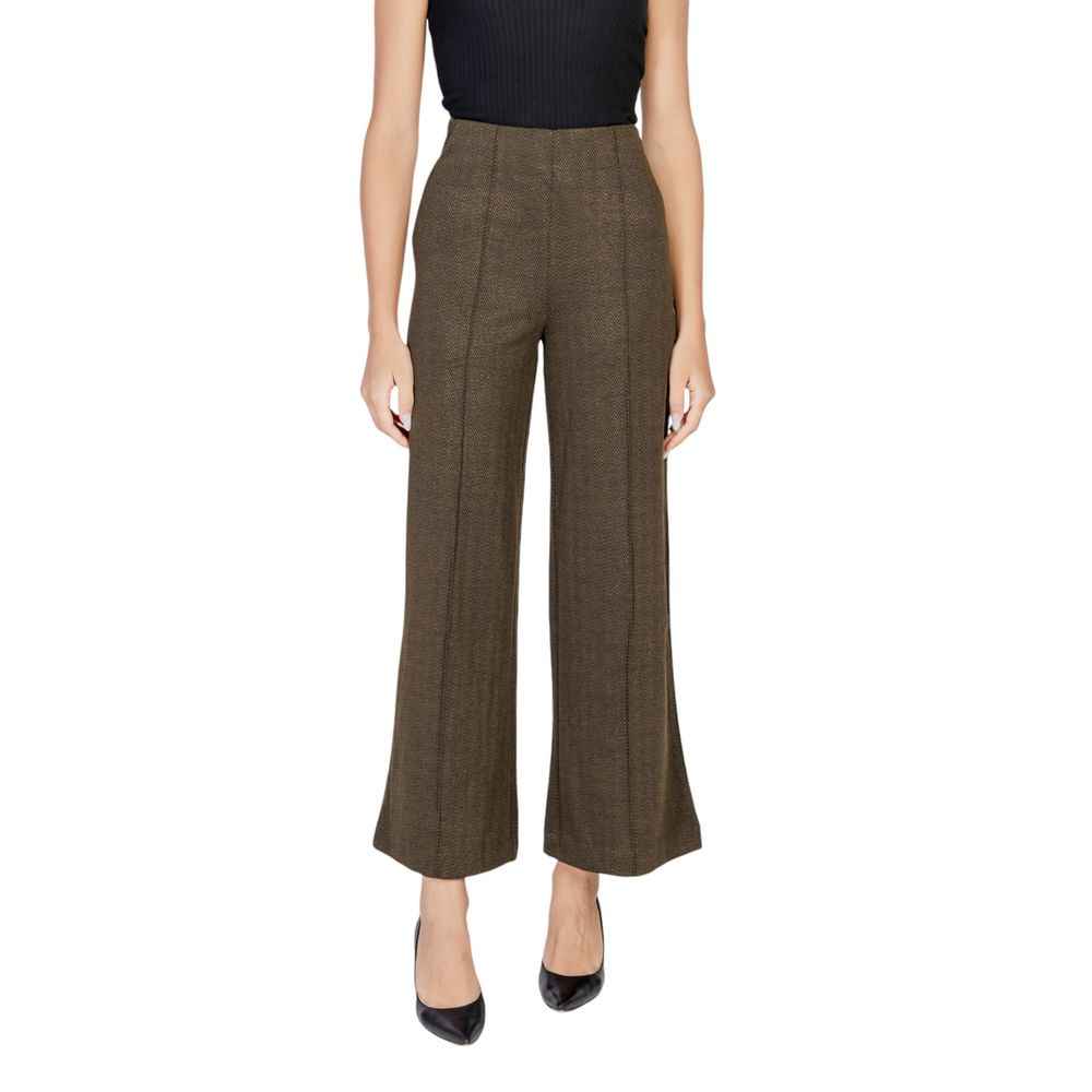 ICHI Green Polyester Pant