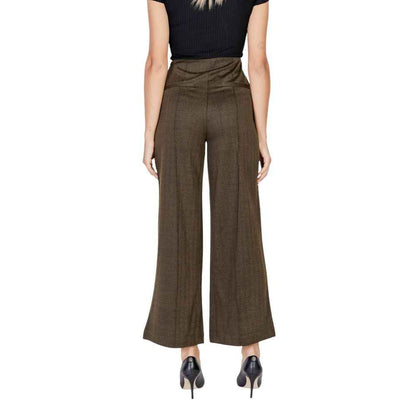 ICHI Green Polyester Pant
