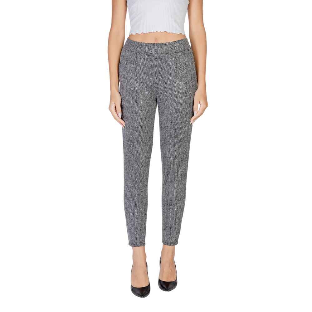 ICHI Black Polyester Skinny Pant