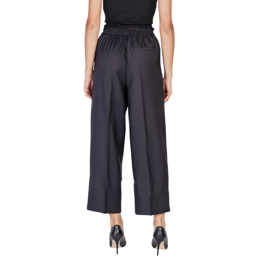 ICHI Black Polyester Pant by ICHI