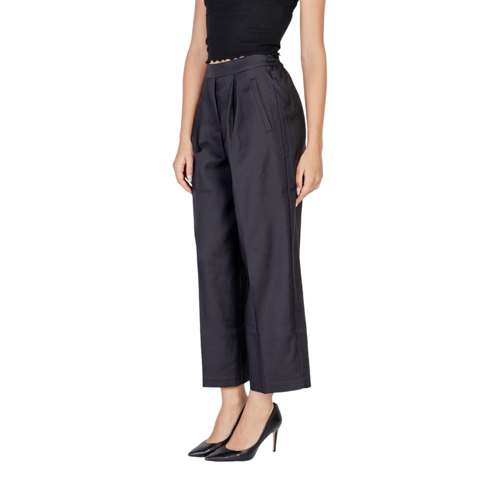 ICHI Black Polyester Pant by ICHI