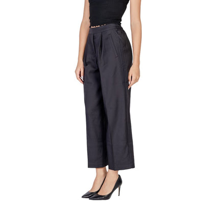 ICHI Black Polyester Pant by ICHI