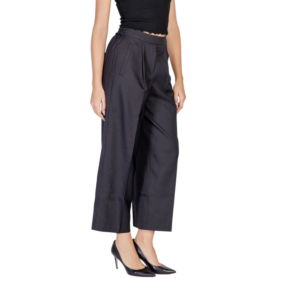ICHI Black Polyester Pant by ICHI