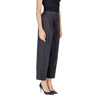 ICHI Black Polyester Pant by ICHI