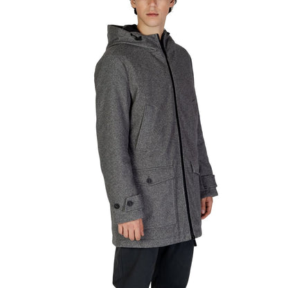 Hamaki-Ho Gray Polyester Coat by Hamaki-Ho